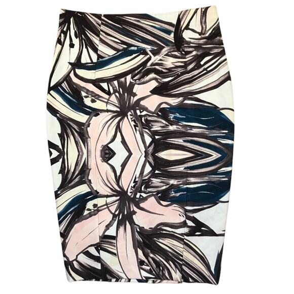 New H&M Colorful Print Pencil Skirt Size 10 - Picture 1 of 3